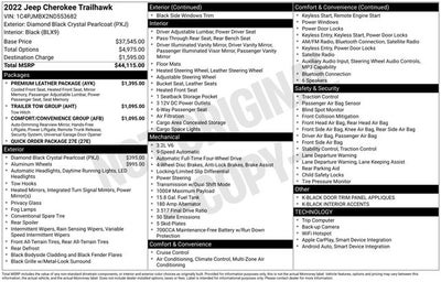 2022 Jeep Cherokee Trailhawk