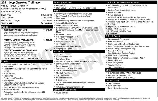 2021 Jeep Cherokee Trailhawk 4x4