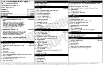 2026 Jeep Wrangler WRANGLER 4-DOOR SPORT S