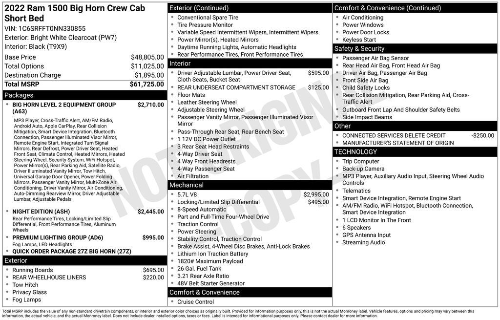 2022 RAM 1500 Big Horn/Lone Star