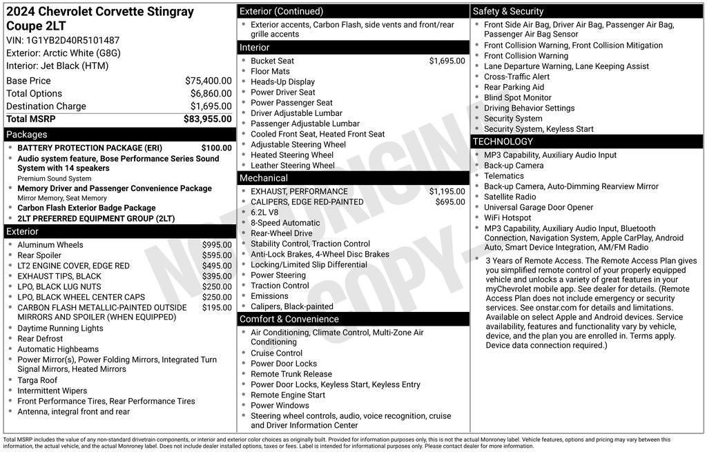 2024 Chevrolet Corvette RWD Coupe 2LT