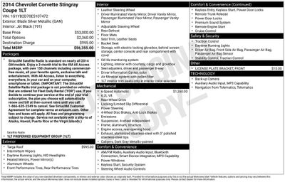 2014 Chevrolet Corvette Stingray 1LT