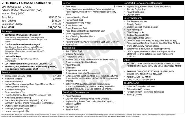 2015 Buick LaCrosse Leather