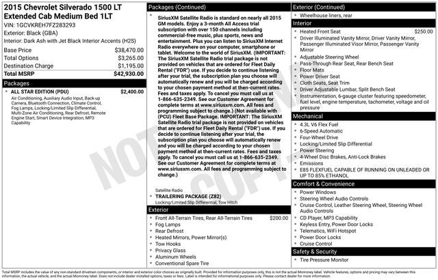 2015 Chevrolet Silverado 1500 LT LT1