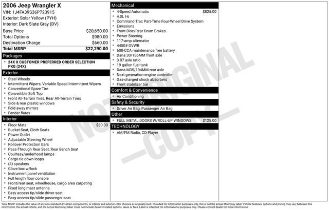 2006 Jeep Wrangler X
