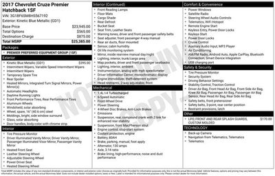 2017 Chevrolet Cruze Premier Auto