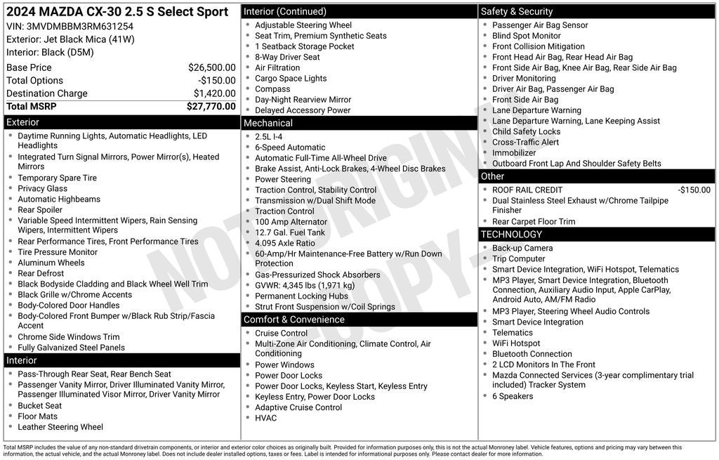 2024 Mazda Mazda CX-30 2.5 S Select Sport