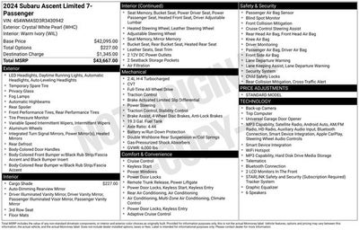 2024 Subaru Ascent Limited