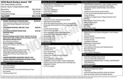 2020 Buick Enclave Avenir