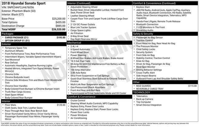 2018 Hyundai Sonata Sport