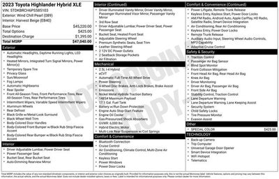 2023 Toyota Highlander Hybrid XLE