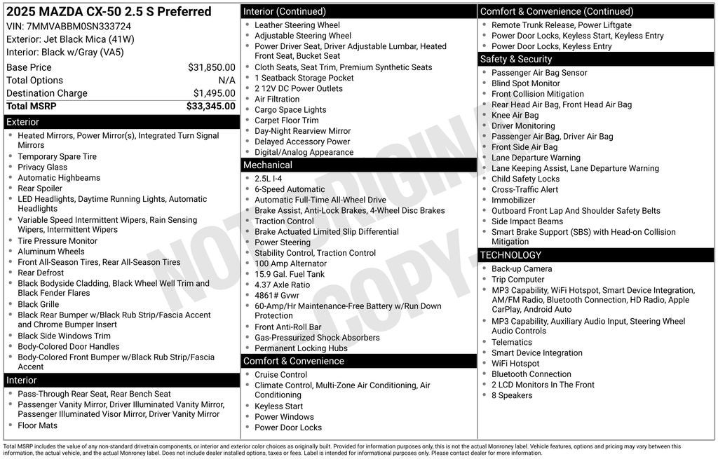 2025 Mazda Mazda CX-50 2.5 S Preferred Package