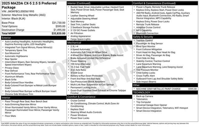 2025 Mazda Mazda CX-5 2.5 S Preferred Package