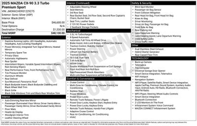 2025 Mazda Mazda CX-90 3.3 Turbo Premium Sport