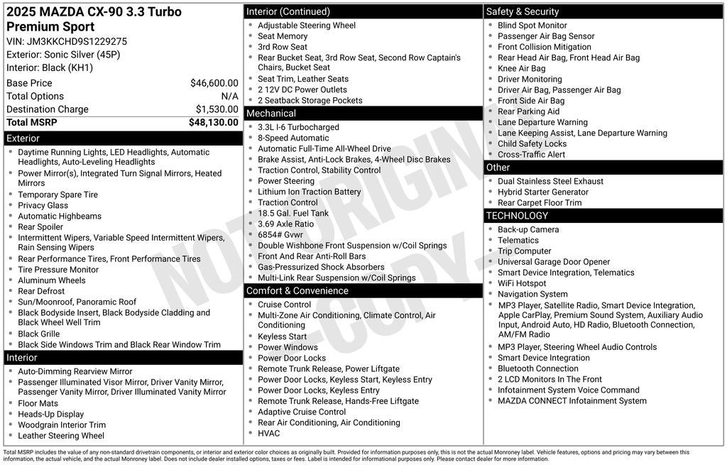 2025 Mazda Mazda CX-90 3.3 Turbo Premium Sport