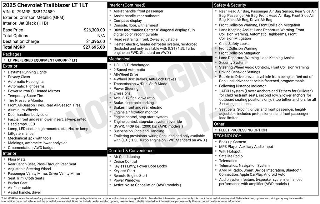 2025 Chevrolet TrailBlazer AWD LT