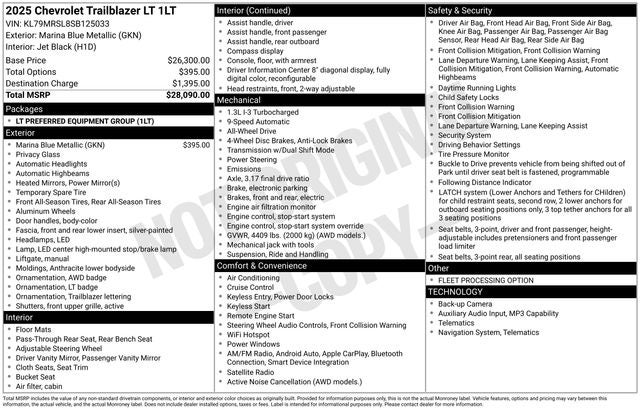 2025 Chevrolet TrailBlazer LT